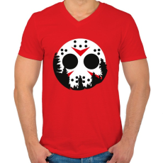 PRINTFASHION Jason hold - Férfi V-nyakú póló - Piros