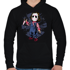 PRINTFASHION Jason Kid - Férfi kapucnis pulóver - Fekete férfi pulóver, kardigán