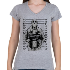 PRINTFASHION Jason - Női V-nyakú póló - Sport szürke