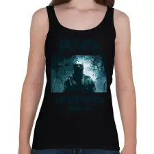 PRINTFASHION Jason Voorhees kék - Női atléta - Fekete női trikó