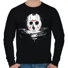 PRINTFASHION Jason Voorhes 3 - Férfi pulóver - Fekete férfi pulóver, kardigán