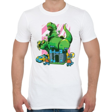 PRINTFASHION Játék dínó - Férfi póló - Fehér