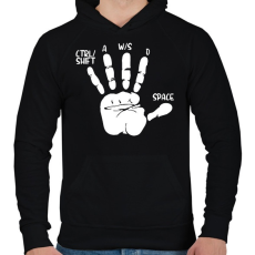 PRINTFASHION Játékos kéz - Férfi kapucnis pulóver - Fekete