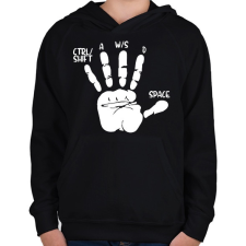 PRINTFASHION Játékos kéz - Gyerek kapucnis pulóver - Fekete gyerek pulóver, kardigán