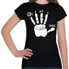 PRINTFASHION Játékos kéz - Női póló - Fekete női póló