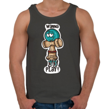 PRINTFASHION Játsszunk? - Férfi atléta - Sötétszürke atléta, trikó