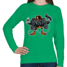 PRINTFASHION Játszunk?  - Női pulóver - Zöld női pulóver, kardigán