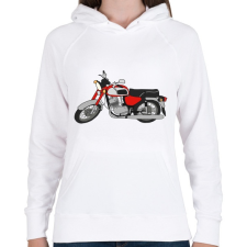 PRINTFASHION Jawa 350 - Női kapucnis pulóver - Fehér női pulóver, kardigán