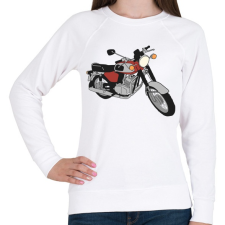 PRINTFASHION Jawa 350 - Női pulóver - Fehér női pulóver, kardigán