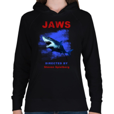 PRINTFASHION JAWS - Női kapucnis pulóver - Fekete