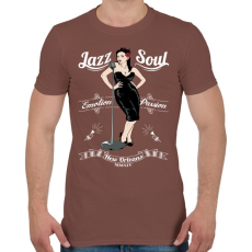 PRINTFASHION Jazz & Soul - Férfi póló - Mogyoróbarna