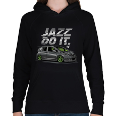 PRINTFASHION Jazz do it - Női kapucnis pulóver - Fekete