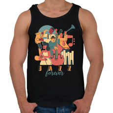 PRINTFASHION Jazz forever - Férfi atléta - Fekete