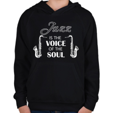 PRINTFASHION Jazz is the soul - Gyerek kapucnis pulóver - Fekete gyerek pulóver, kardigán