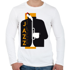 PRINTFASHION Jazz-Jazz - Férfi hosszú ujjú póló - Fehér férfi póló