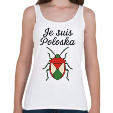 PRINTFASHION Je suis poloska - Női atléta - Fehér női trikó