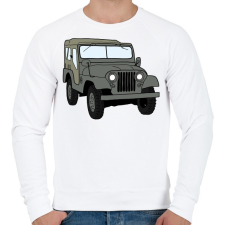 PRINTFASHION Jeep - Férfi pulóver - Fehér férfi pulóver, kardigán