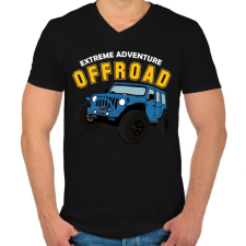 PRINTFASHION Jeep - Férfi V-nyakú póló - Fekete férfi póló