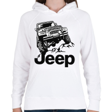 PRINTFASHION Jeep - Női kapucnis pulóver - Fehér