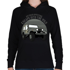 PRINTFASHION Jeep - Női kapucnis pulóver - Fekete női pulóver, kardigán
