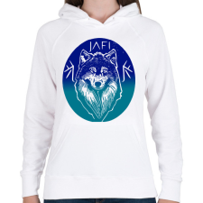 PRINTFASHION jég farkas - Női kapucnis pulóver - Fehér női póló