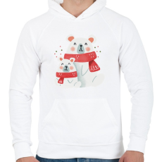 PRINTFASHION Jegesmacikák - Férfi kapucnis pulóver - Fehér