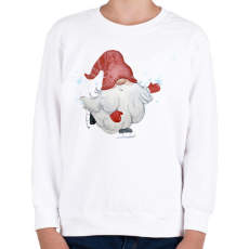 PRINTFASHION jégkorcsolyázó manó - Gyerek pulóver - Fehér