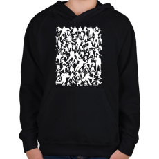 PRINTFASHION Jégkorongosok - Gyerek kapucnis pulóver - Fekete
