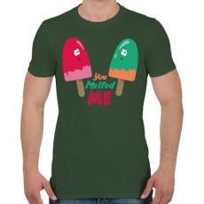 PRINTFASHION Jégkrémek - Férfi póló - Katonazöld