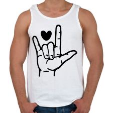 PRINTFASHION Jelbeszéd - I love you - Férfi atléta - Fehér atléta, trikó