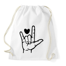 PRINTFASHION Jelbeszéd - I love you - Sportzsák, Tornazsák - Fehér tornazsák