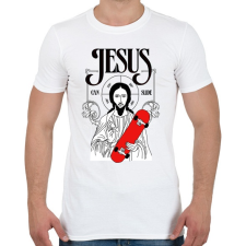 PRINTFASHION Jesus can slide - Férfi póló - Fehér férfi póló