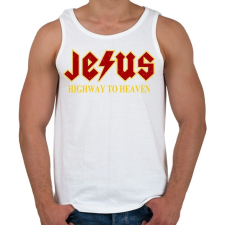 PRINTFASHION Jesus high way to heaven - Férfi atléta - Fehér atléta, trikó