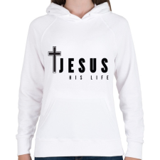 PRINTFASHION jesus his life - Női kapucnis pulóver - Fehér női pulóver, kardigán