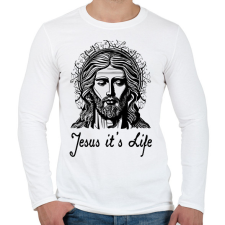 PRINTFASHION jesus its life - Férfi hosszú ujjú póló - Fehér férfi póló