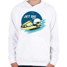 PRINTFASHION Jet-ski - Gyerek kapucnis pulóver - Fehér