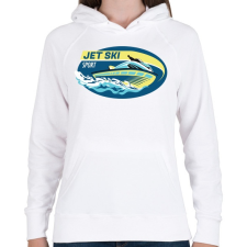 PRINTFASHION Jet-ski - Női kapucnis pulóver - Fehér női pulóver, kardigán