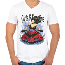 PRINTFASHION Jetskis csaj - Férfi V-nyakú póló - Fehér férfi póló