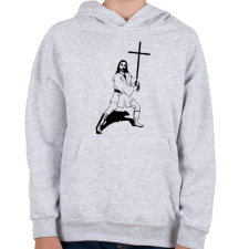 PRINTFASHION Jézus kardja - Gyerek kapucnis pulóver - Sport szürke gyerek pulóver, kardigán
