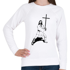 PRINTFASHION Jézus kardja - Női pulóver - Fehér