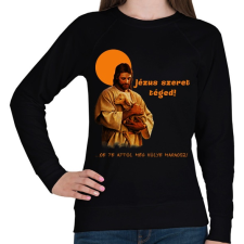 PRINTFASHION JÉZUS SZERET TÉGED - Női pulóver - Fekete női pulóver, kardigán