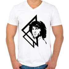 PRINTFASHION Jim Morrison - Férfi V-nyakú póló - Fehér férfi póló