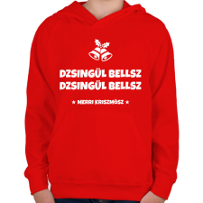 PRINTFASHION JINGLE BELLS - Gyerek kapucnis pulóver - Piros gyerek pulóver, kardigán