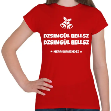 PRINTFASHION JINGLE BELLS - Női póló - Piros női póló