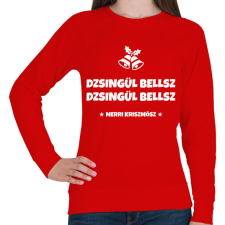 PRINTFASHION JINGLE BELLS - Női pulóver - Piros női pulóver, kardigán