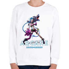 PRINTFASHION Jinx - Arcane - Gyerek pulóver - Fehér gyerek pulóver, kardigán