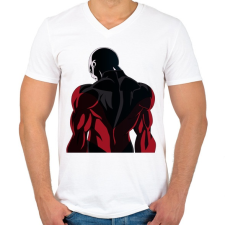 PRINTFASHION Jiren - Férfi V-nyakú póló - Fehér férfi póló