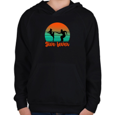 PRINTFASHION Jive fever - Gyerek kapucnis pulóver - Fekete gyerek pulóver, kardigán