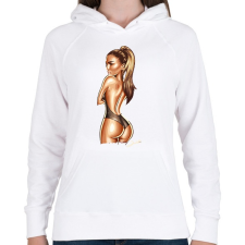 PRINTFASHION Jlo - Női kapucnis pulóver - Fehér női pulóver, kardigán