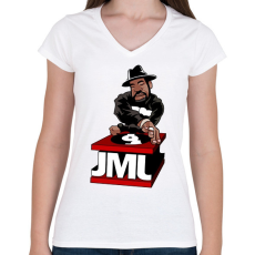 PRINTFASHION JML - Női V-nyakú póló - Fehér